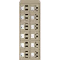 Assembled Lockerettes Clean Line Perforated Economy Lockers, 6 -tier, Bank of 2, 18" x 72" x 12", Steel Advanced Consulting and Training Ltd.