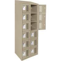 Assembled Lockerettes Clean Line Perforated Economy Lockers, 6 -tier, Bank of 2, 18" x 72" x 12", Steel Advanced Consulting and Training Ltd.
