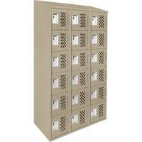 Assembled Lockerettes Clean Line Perforated Economy Lockers, 6 -tier, Bank of 3, 18" x 72" x 12", Steel Advanced Consulting and Training Ltd.