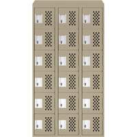 Assembled Lockerettes Clean Line Perforated Economy Lockers, 6 -tier, Bank of 3, 18" x 72" x 12", Steel Advanced Consulting and Training Ltd.