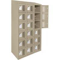 Assembled Lockerettes Clean Line Perforated Economy Lockers, 6 -tier, Bank of 3, 18" x 72" x 12", Steel Advanced Consulting and Training Ltd.