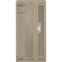 Clean Line Lockers, Bank of 3, 36" x 12" x 82", Steel, Beige, Rivet (Assembled), Perforated Advanced Consulting and Training Ltd.