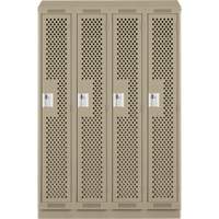 Clean Line Lockers, Bank of 4, 48" x 12" x 82", Steel, Beige, Rivet (Assembled), Perforated Advanced Consulting and Training Ltd.