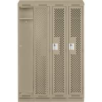 Clean Line Lockers, Bank of 4, 48" x 12" x 82", Steel, Beige, Rivet (Assembled), Perforated Advanced Consulting and Training Ltd.