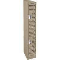 Clean Line Lockers, 2 -tier, 12" x 15" x 82", Steel, Beige, Rivet (Assembled), Perforated Advanced Consulting and Training Ltd.