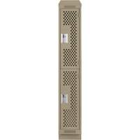 Clean Line Lockers, 2 -tier, 12" x 15" x 82", Steel, Beige, Rivet (Assembled), Perforated Advanced Consulting and Training Ltd.
