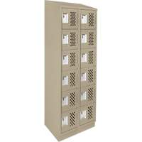 Clean-Line Perforated Lockerette, 6 -tier, Bank of 2, 15" x 72" x 12", Steel Advanced Consulting and Training Ltd.