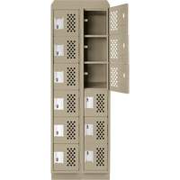 Clean-Line Perforated Lockerette, 6 -tier, Bank of 2, 15" x 72" x 12", Steel Advanced Consulting and Training Ltd.