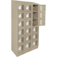 Clean-Line Perforated Lockerette, 6 -tier, Bank of 3, 15" x 72" x 12", Steel Advanced Consulting and Training Ltd.