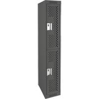 Clean Line Lockers, 2 -tier, 12" x 15" x 72", Steel, Charcoal, Rivet (Assembled), Perforated Advanced Consulting and Training Ltd.