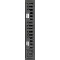 Clean Line Lockers, 2 -tier, 12" x 15" x 72", Steel, Charcoal, Rivet (Assembled), Perforated Advanced Consulting and Training Ltd.
