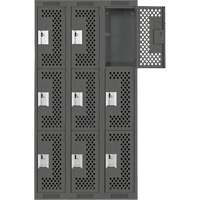 Casiers Clean Line, 3 niveaux, Bloc de 3, 36" x 12" x 72", Acier, Charbon, Rivet (assembl&eacute;), Perfor&eacute; Advanced Consulting and Training Ltd.