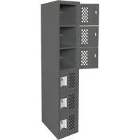 Assembled Lockerettes Clean Line Perforated Economy Lockers, 6 -tier, 18" x 72" x 12", Steel Advanced Consulting and Training Ltd.