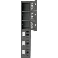 Assembled Lockerettes Clean Line Perforated Economy Lockers, 6 -tier, 18" x 72" x 12", Steel Advanced Consulting and Training Ltd.