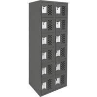 Assembled Lockerettes Clean Line Perforated Economy Lockers, 6 -tier, Bank of 2, 18" x 72" x 12", Steel Advanced Consulting and Training Ltd.