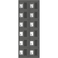 Assembled Lockerettes Clean Line Perforated Economy Lockers, 6 -tier, Bank of 2, 18" x 72" x 12", Steel Advanced Consulting and Training Ltd.