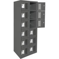 Assembled Lockerettes Clean Line Perforated Economy Lockers, 6 -tier, Bank of 2, 18" x 72" x 12", Steel Advanced Consulting and Training Ltd.