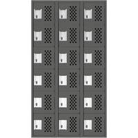Assembled Lockerettes Clean Line Perforated Economy Lockers, 6 -tier, Bank of 3, 18" x 72" x 12", Steel Advanced Consulting and Training Ltd.
