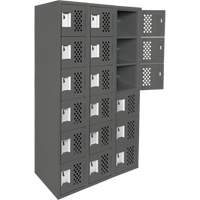 Assembled Lockerettes Clean Line Perforated Economy Lockers, 6 -tier, Bank of 3, 18" x 72" x 12", Steel Advanced Consulting and Training Ltd.