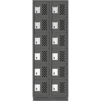 Assembled Lockerettes Clean Line Perforated Economy Lockers, 6 -tier, Bank of 2, 18" x 72" x 12", Steel Advanced Consulting and Training Ltd.