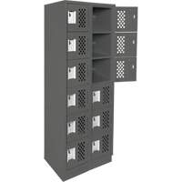Assembled Lockerettes Clean Line Perforated Economy Lockers, 6 -tier, Bank of 2, 18" x 72" x 12", Steel Advanced Consulting and Training Ltd.