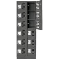 Assembled Lockerettes Clean Line Perforated Economy Lockers, 6 -tier, Bank of 2, 18" x 72" x 12", Steel Advanced Consulting and Training Ltd.