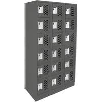 Assembled Lockerettes Clean Line Perforated Economy Lockers, 6 -tier, Bank of 3, 18" x 72" x 12", Steel Advanced Consulting and Training Ltd.