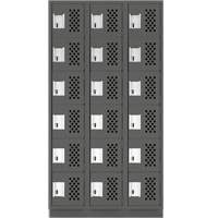Assembled Lockerettes Clean Line Perforated Economy Lockers, 6 -tier, Bank of 3, 18" x 72" x 12", Steel Advanced Consulting and Training Ltd.