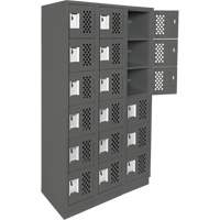 Assembled Lockerettes Clean Line Perforated Economy Lockers, 6 -tier, Bank of 3, 18" x 72" x 12", Steel Advanced Consulting and Training Ltd.