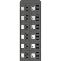 Assembled Lockerettes Clean Line Perforated Economy Lockers, 6 -tier, Bank of 2, 18" x 72" x 12", Steel Advanced Consulting and Training Ltd.