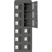 Assembled Lockerettes Clean Line Perforated Economy Lockers, 6 -tier, Bank of 2, 18" x 72" x 12", Steel Advanced Consulting and Training Ltd.