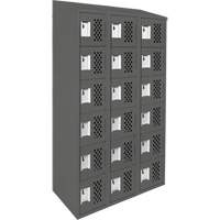 Assembled Lockerettes Clean Line Perforated Economy Lockers, 6 -tier, Bank of 3, 18" x 72" x 12", Steel Advanced Consulting and Training Ltd.