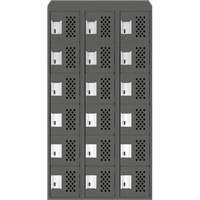 Assembled Lockerettes Clean Line Perforated Economy Lockers, 6 -tier, Bank of 3, 18" x 72" x 12", Steel Advanced Consulting and Training Ltd.