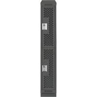 Clean Line Lockers, 2 -tier, 12" x 15" x 82", Steel, Charcoal, Rivet (Assembled), Perforated Advanced Consulting and Training Ltd.