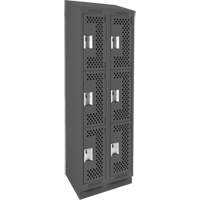 Casiers Clean Line, 3 niveaux, Bloc de 2, 24" x 12" x 82", Acier, Charbon, Rivet (assembl&eacute;), Perfor&eacute; Advanced Consulting and Training Ltd.