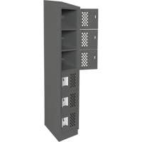 Clean-Line Perforated Lockerette, 6 -tier, 15" x 72" x 12", Steel Advanced Consulting and Training Ltd.