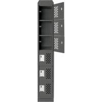 Clean-Line Perforated Lockerette, 6 -tier, 15" x 72" x 12", Steel Advanced Consulting and Training Ltd.