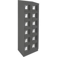 Clean-Line Perforated Lockerette, 6 -tier, Bank of 2, 15" x 72" x 12", Steel Advanced Consulting and Training Ltd.