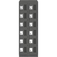 Clean-Line Perforated Lockerette, 6 -tier, Bank of 2, 15" x 72" x 12", Steel Advanced Consulting and Training Ltd.