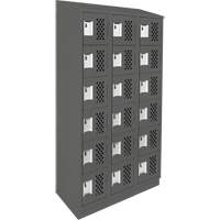 Clean-Line Perforated Lockerette, 6 -tier, Bank of 3, 15" x 72" x 12", Steel Advanced Consulting and Training Ltd.