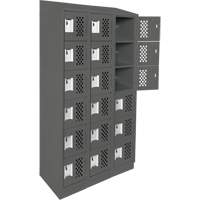 Clean-Line Perforated Lockerette, 6 -tier, Bank of 3, 15" x 72" x 12", Steel Advanced Consulting and Training Ltd.