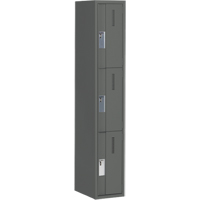 Concorde Heavy-Duty Lockers, 3 -tier, 12" x 18" x 72", Steel, Charcoal, Welded (Assembled) Advanced Consulting and Training Ltd.