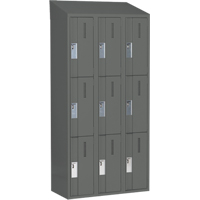Concorde Heavy-Duty Lockers, 3 -tier, Bank of 3, 36" x 18" x 78", Steel, Charcoal, Welded (Assembled) Advanced Consulting and Training Ltd.