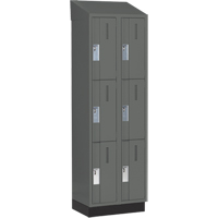 Concorde Heavy-Duty Lockers, 3 -tier, Bank of 2, 24" x 18" x 82", Steel, Charcoal, Welded (Assembled) Advanced Consulting and Training Ltd.