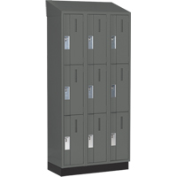 Concorde Heavy-Duty Lockers, 3 -tier, Bank of 3, 36" x 18" x 82", Steel, Charcoal, Welded (Assembled) Advanced Consulting and Training Ltd.