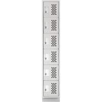 Assembled Lockerettes Clean Line Perforated Economy Lockers, 6 -tier, 18" x 72" x 12", Steel Advanced Consulting and Training Ltd.