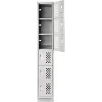 Assembled Lockerettes Clean Line Perforated Economy Lockers, 6 -tier, 18" x 72" x 12", Steel Advanced Consulting and Training Ltd.