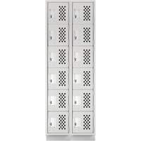 Assembled Lockerettes Clean Line Perforated Economy Lockers, 6 -tier, Bank of 2, 18" x 72" x 12", Steel Advanced Consulting and Training Ltd.