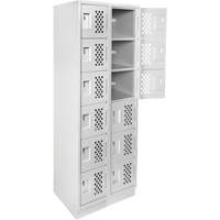 Assembled Lockerettes Clean Line Perforated Economy Lockers, 6 -tier, Bank of 2, 18" x 72" x 12", Steel Advanced Consulting and Training Ltd.
