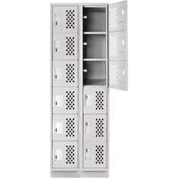 Assembled Lockerettes Clean Line Perforated Economy Lockers, 6 -tier, Bank of 2, 18" x 72" x 12", Steel Advanced Consulting and Training Ltd.